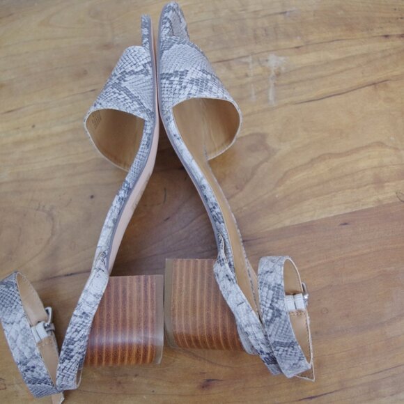 J Crew Heeled Snake Print Sandals Size 8.5 - Picture 5 of 8